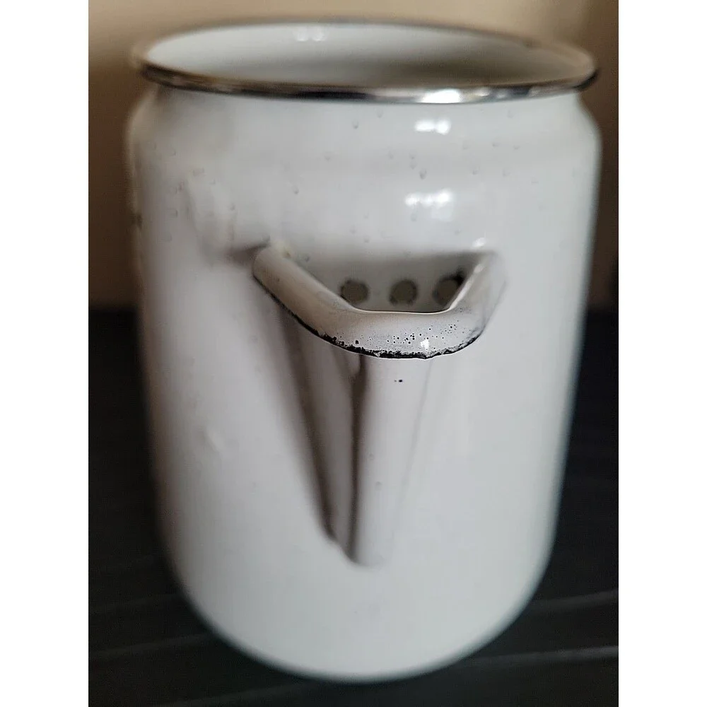 Vintage Hallmark Jan Karon White Enamel Santa Claus Holiday Coffee/Tea Pot